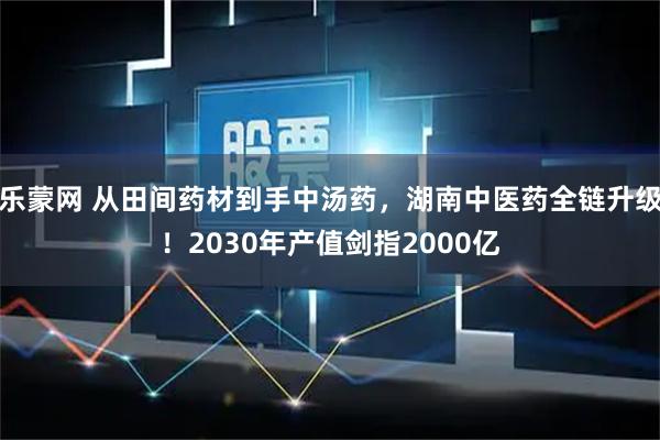 乐蒙网 从田间药材到手中汤药，湖南中医药全链升级！2030年产值剑指2000亿