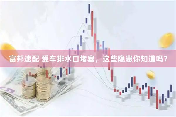 富邦速配 爱车排水口堵塞,这些隐患你知道吗?